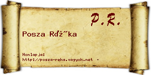 Posza Réka névjegykártya